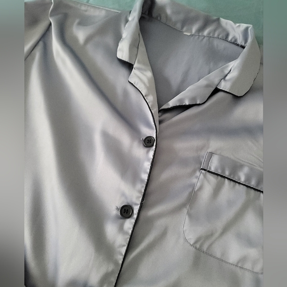 Buttery Silky Soft Satin Light Blue Pajama Set - Size S - Picture 2 of 7